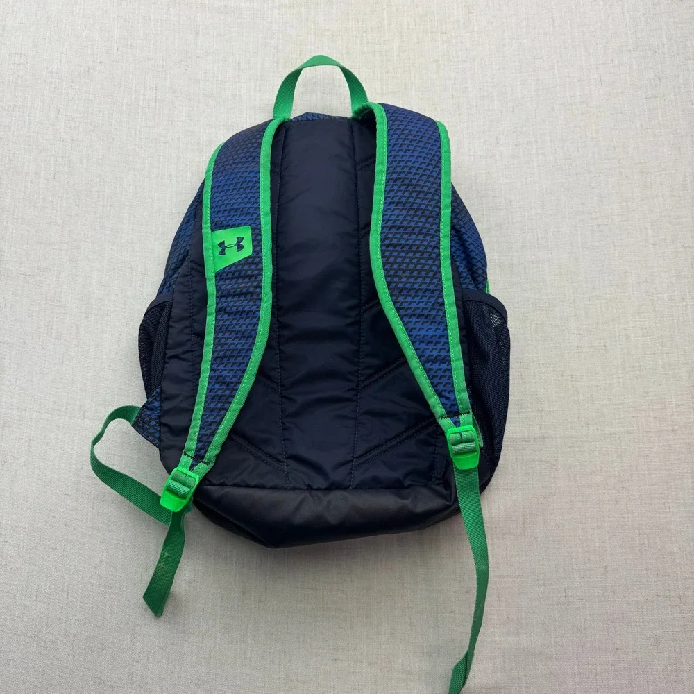Under Armour Backpack Kids One Size Blue Green Geometric 1256655 Sporty School